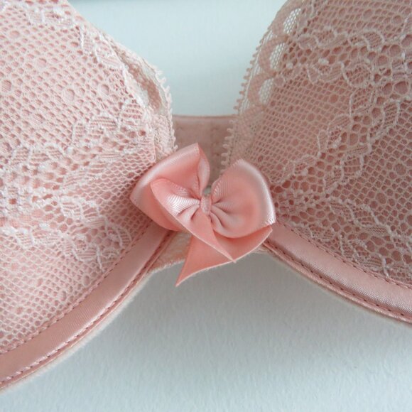 PASSIONATA BY CHANTELLE Let's Play Push-Up T-Shirt Underwire Bra Blush Pink Lace - Picture 6 of 15
